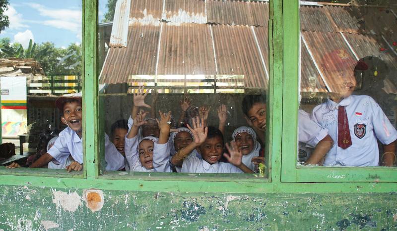 Siswa-siswa Indonesia antusias di sekolah